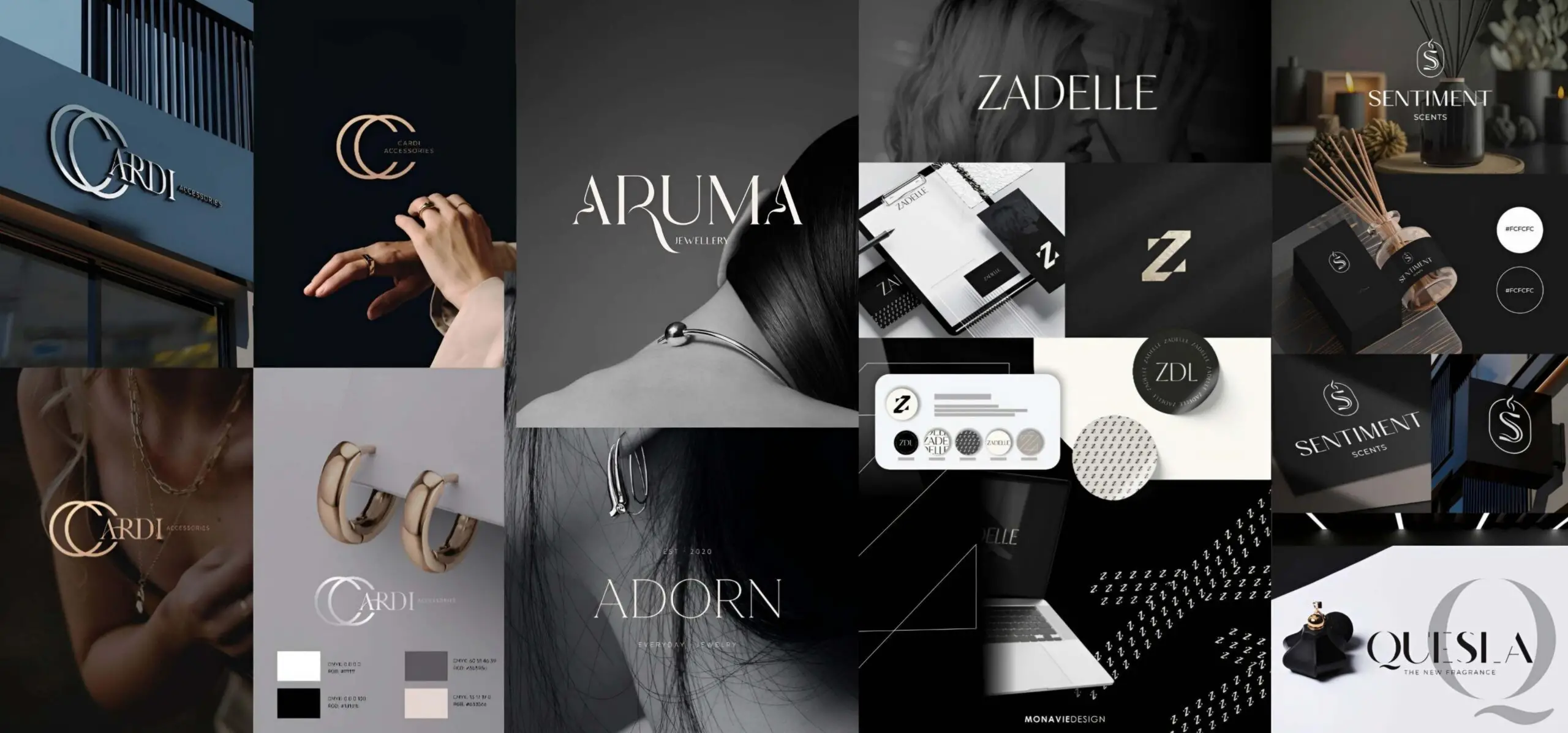 A collage of logo showcasing premium graphic design work by Luminure