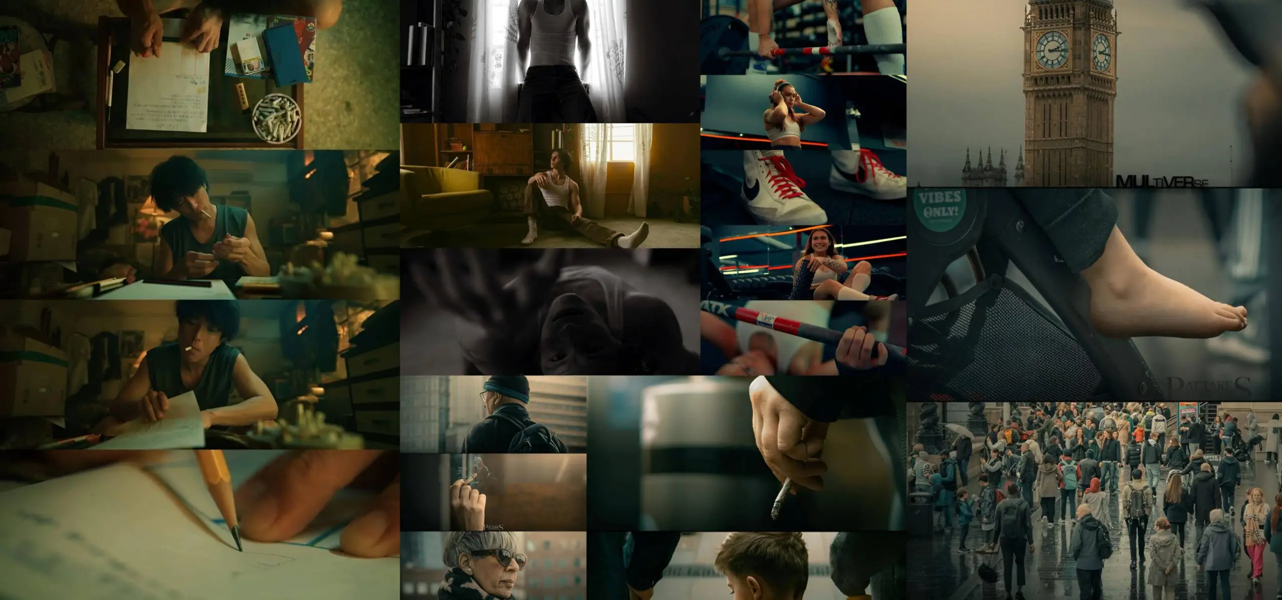 A collage of photos showcasing premium graphic design work by Luminure